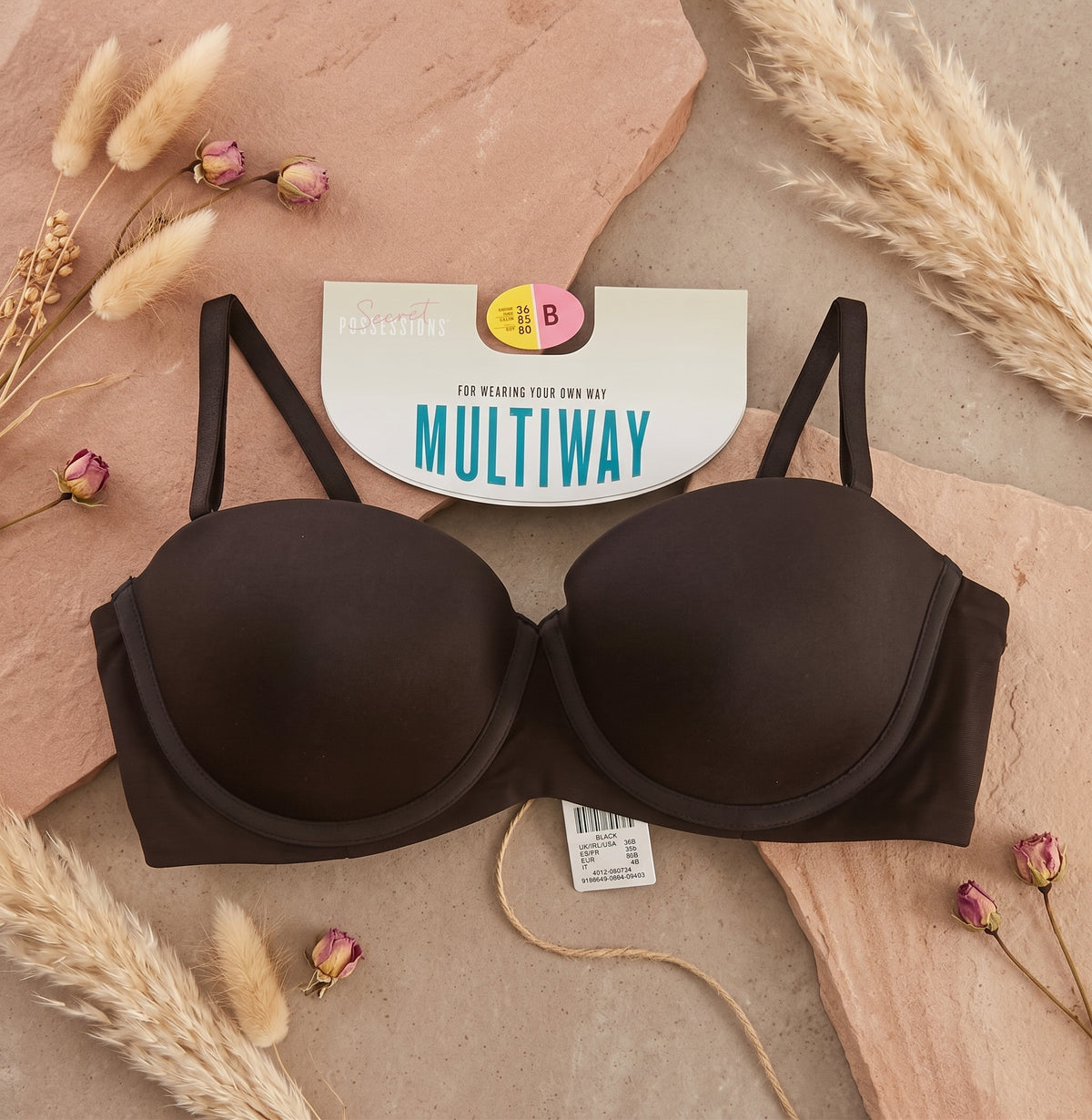 Primark Secret Possessions Multiway Bra (Brassieres) (Pack of 1) SIZE 36-B (Black)