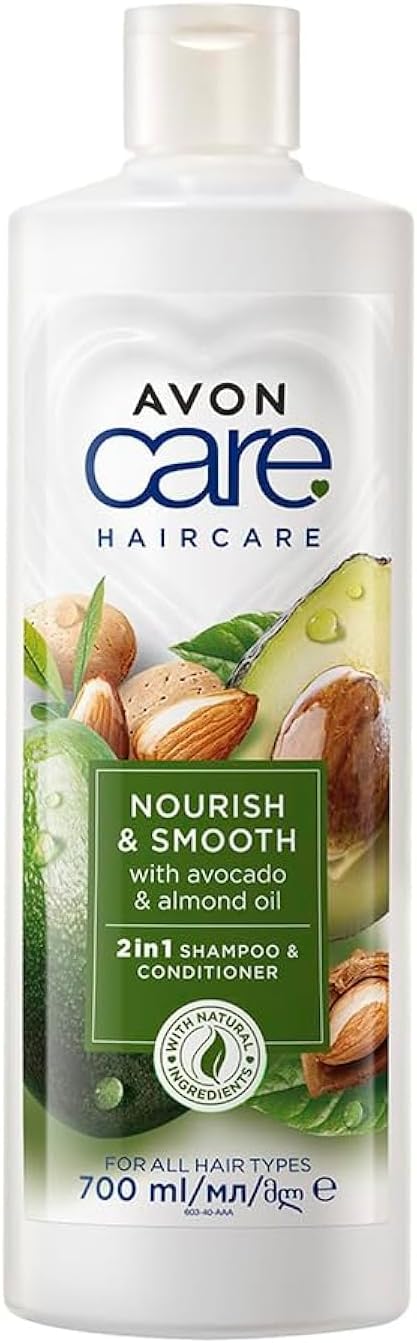 AVON Care Nourish & Smooth (Avocado Oil & Almond Oil ) 2in1 Shampoo & Conditioner 700ml