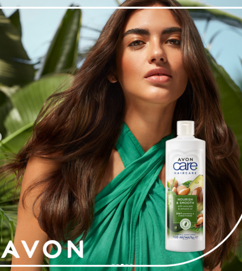 AVON Care Nourish & Smooth (Avocado Oil & Almond Oil ) 2in1 Shampoo & Conditioner 700ml