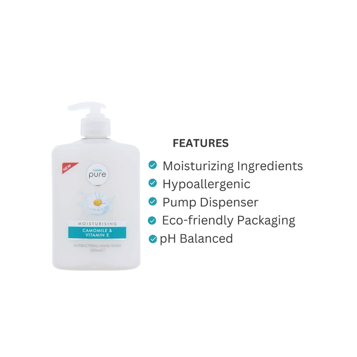 Cussons Pure Moisturizing Antibacterial Hand Wash Chamomile & Vitamin E 500ml