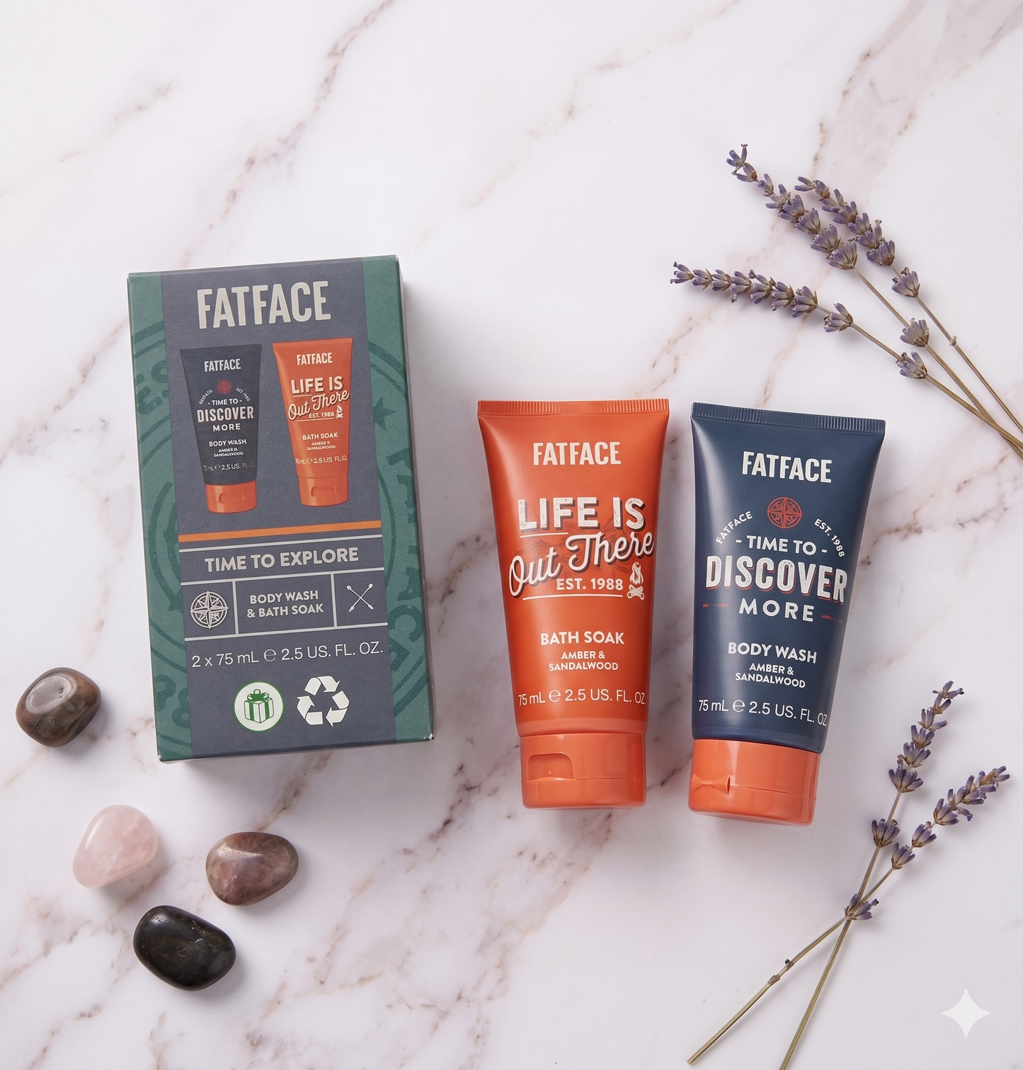 FATFACE Time to Explore Body Wash & Bath Soak Duo Gift Set