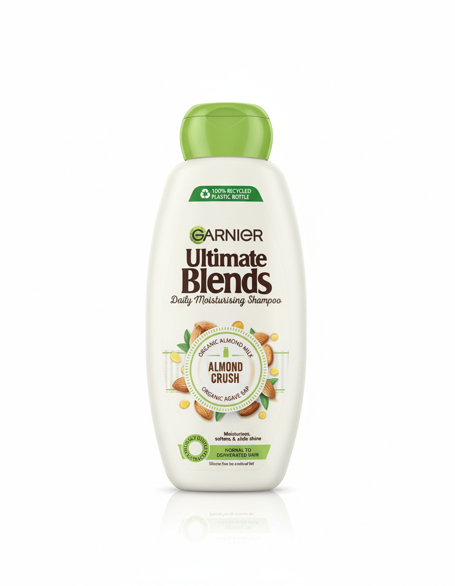 Garnier Ultimate Blends Daily Moisturizing Shampoo with Organic Almond Milk & Agave Sap 400ml