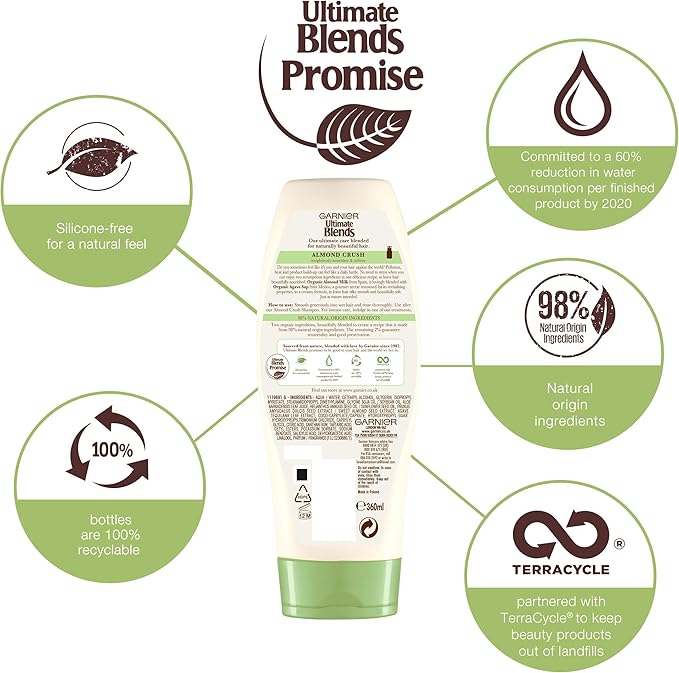 Garnier Ultimate Blends Daily Moisturizing Conditioner Organic Almond Milk & Agave Sap