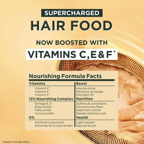 GARNIER 3 in 1 Cocoa Butter Supercharged Hair Food Mask (Curl Restoring)