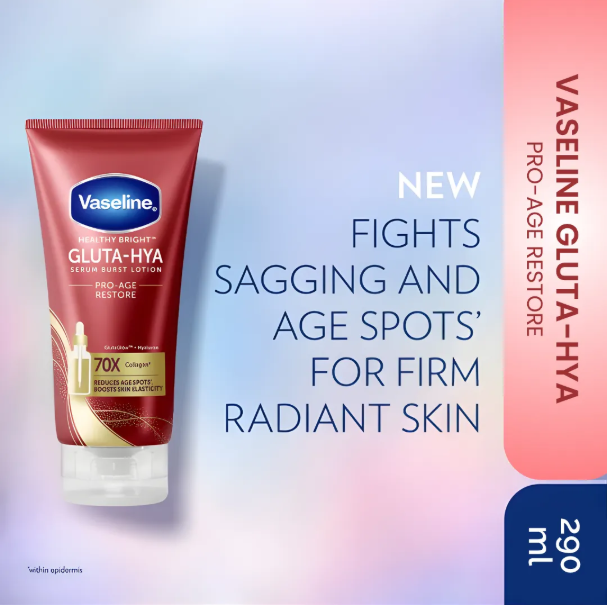 Vaseline Healthy Bright GLUTA- HYA Pro Age-Restore Serum Burst Lotion 290ml