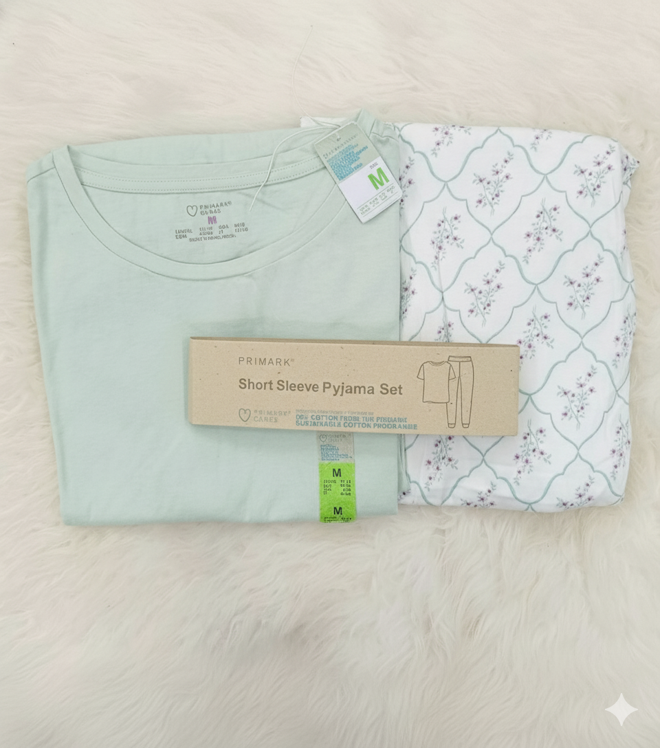 PRIMARK Short Sleeve Pyjama Sets (PJ Set) SIZE (Medium)