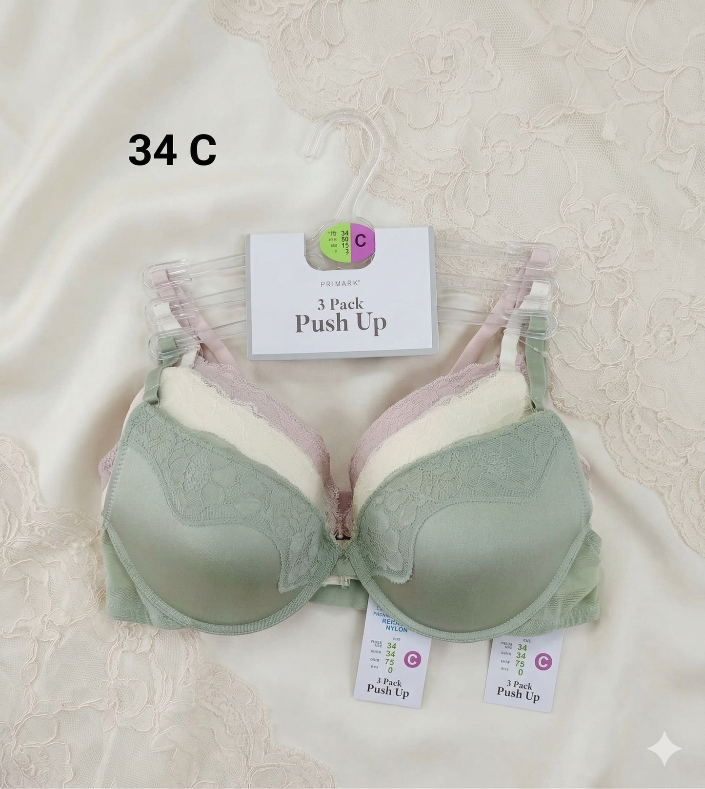 PRIMARK Bra (Brassieres) (Pack of 1 & Pack of 3) SIZE 34-C