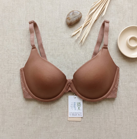 PRIMARK T-Shirt Bra (Brassieres) (Pack of 1) SIZE-32DD (Brown)