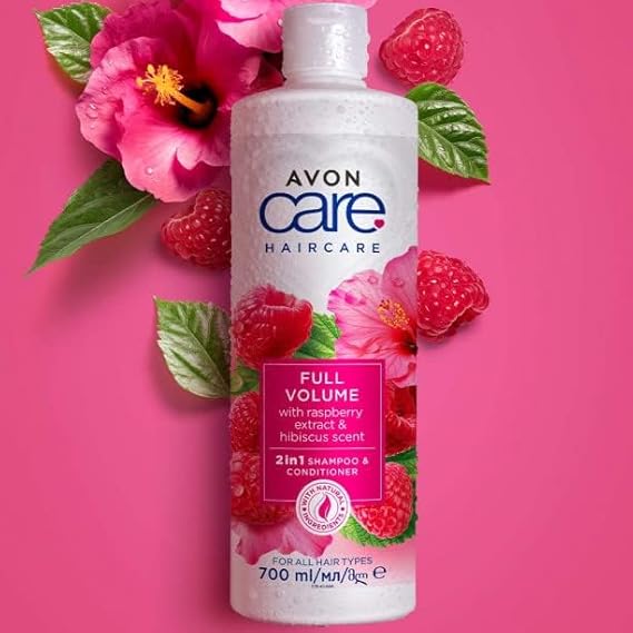 AVON Care Full Volume (Raspberry Extract & Hibiscus Scent) 2in1 Shampoo & Conditioner 700ml