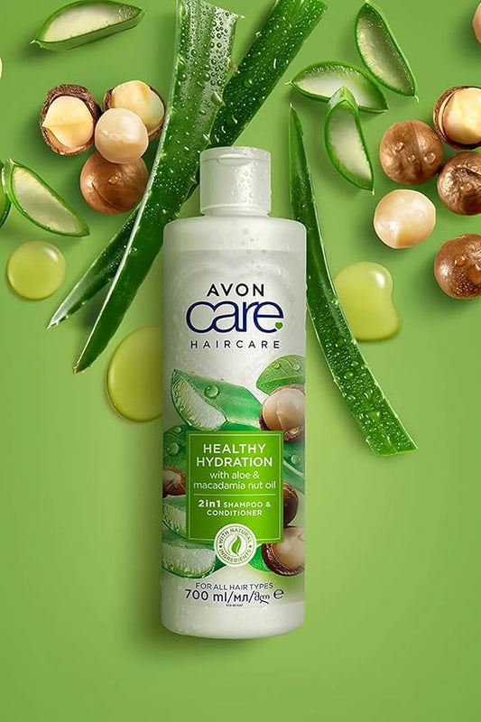 AVON Care Healthy Hydration (Aloe & Macadamia Nut Oil ) 2in1 Shampoo & Conditioner 700ml