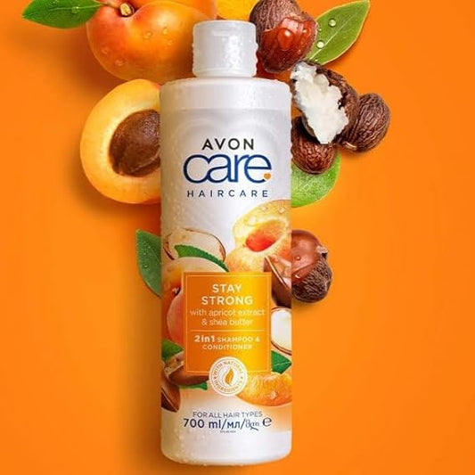 AVON Care Stay Strong (Apricot Extract & Shea Butter) 2in1 Shampoo & Conditioner 700ml