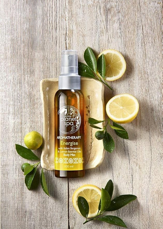 AVON Planet Spa Aromatherapy Energies  Body Mist Spray (Italian Bergamot & Lemon Essential Oils) 100ml