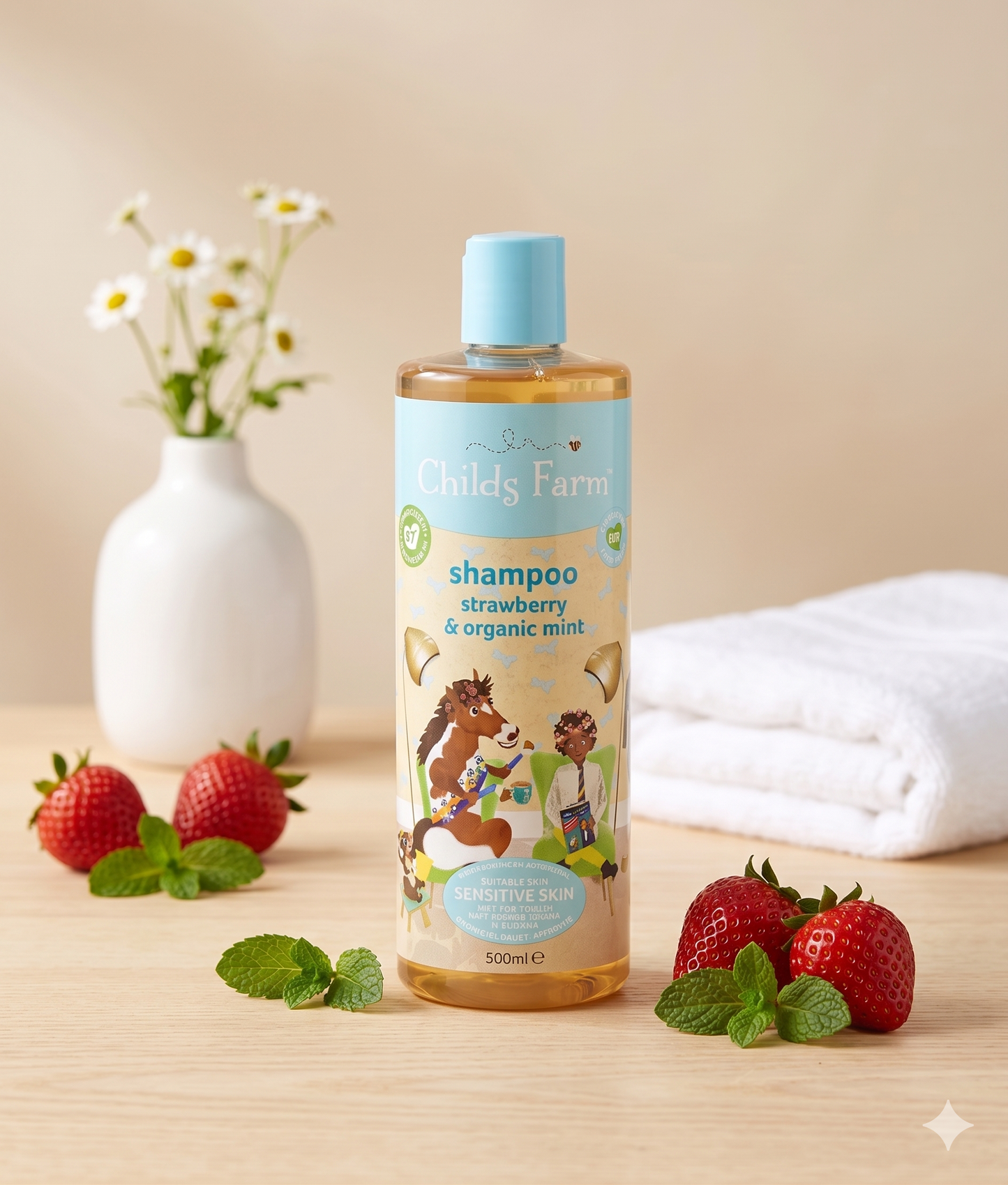 CHILD'S FARM Strawberry & Mint Kids Shampoo for Sensitive Skin 500ml