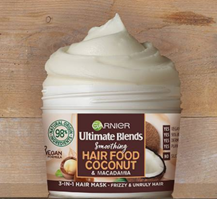 Garnier 3 in 1 Coconut & Macadamia Smoothing Hair Food Mask 400ml
