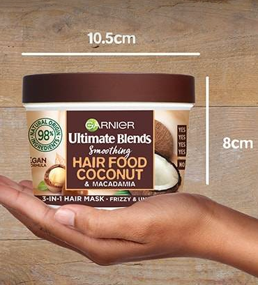 Garnier 3 in 1 Coconut & Macadamia Smoothing Hair Food Mask 400ml