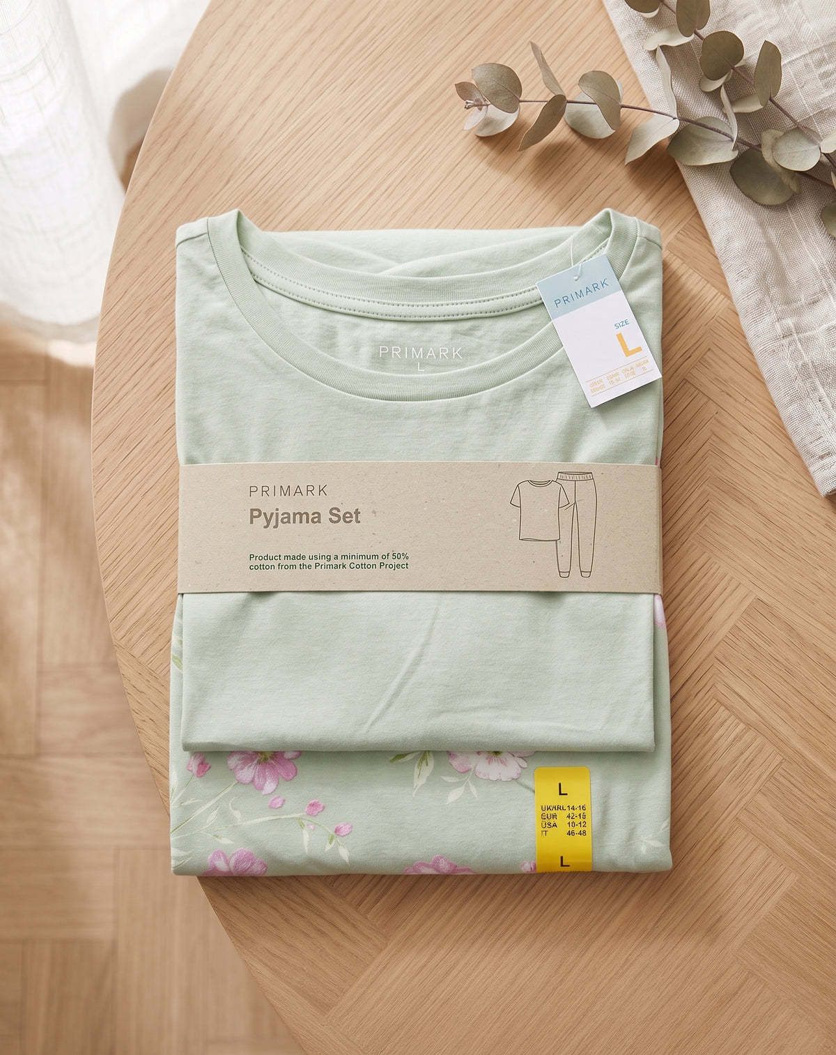 PRIMARK Half Sleeve Pyjama Sets (PJ Set) SIZE (Large) (Pistachio Green)
