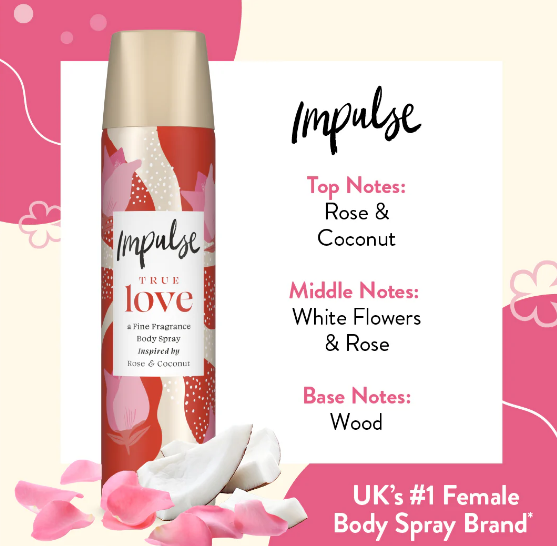 Impulse True Love Body Spray 75ml