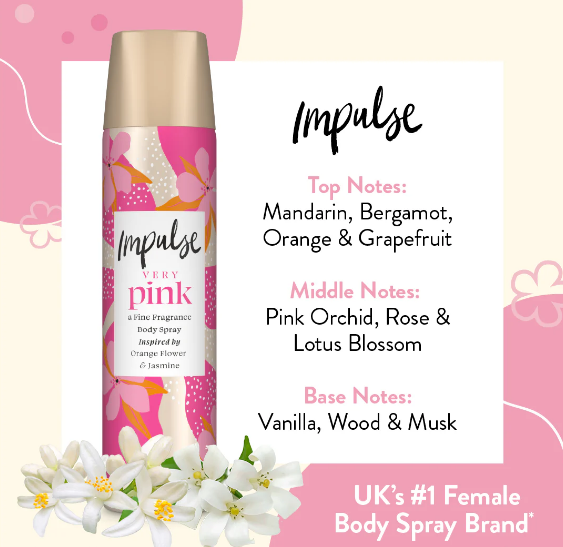 Impulse Very Pink Body Spray 75ml