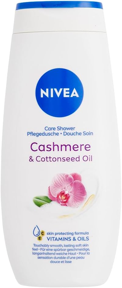 Nivea Cashmere & Cotton Oil Shower Gel (250ml), Body Wash with Vitamin C, E, and Precious Oils, Protects Skin from Drying Out and Leaves it Touchably Smooth