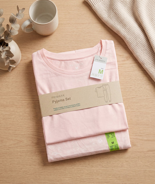 PRIMARK Half Sleeve Pyjama Sets (PJ Set) SIZE (Medium) (Pink)
