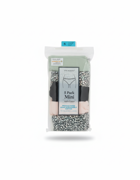 Primark 5 Pack (S) MINI 100%Cotton (Bikinis, Briefs, Underwear, Panties, Pants) Small