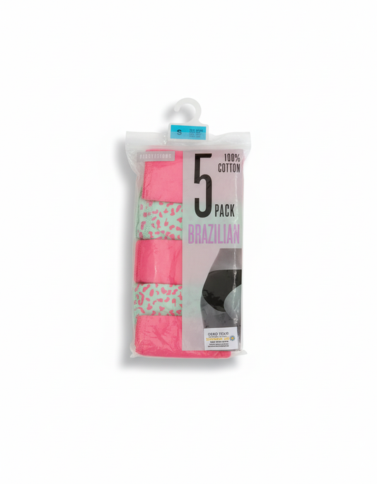 Primark 5 Pack (S) BRAZILIAN 100% Cotton (Bikinis, Briefs, Underwear, Panties, Pants) Small