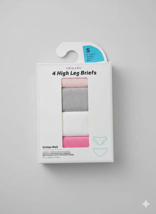 PRIMARK Bikini-Briefs-Underwear-Knickers-Pants-Panties (Cotton Rich & 100% Cotton) SIZE (Small)