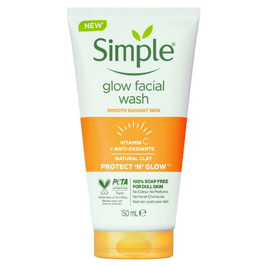 SIMPLE Protect & Glow Facial Wash with Vitamin C=Anti-Oxidants 150ml