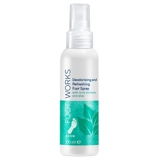 AVON Foot Works Deodorizing & Refreshing Foot Spray with Mint & Aloe - 100ml