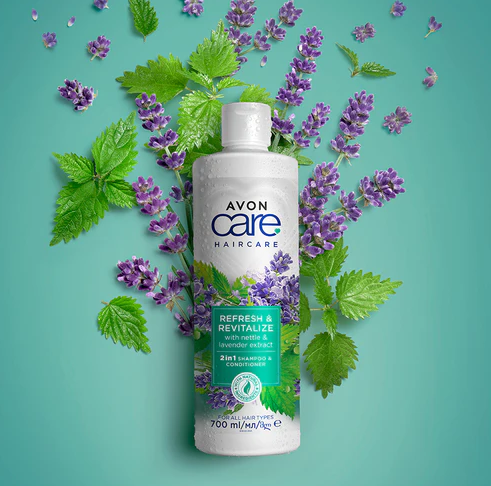 AVON Care Refresh and revitalize (Nettle & Lavender Extract) 2in1 Shampoo & Conditioner 700ml