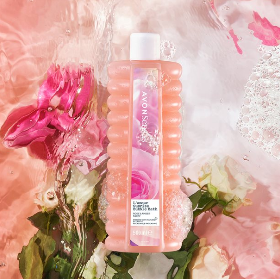 Avon Sense L'Amour Sunrise Bubble Bath (Rose & Amber Scent) 1-Litre (1000ml)