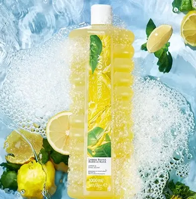 Avon Sense Lemon Burst Bubble Bath (Lemon & Basil) 1-Litre (1000ml)