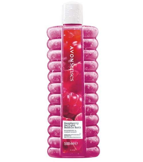 Avon Sense Raspberry Delight Bubble Bath (Raspberry & Cassis Scent) 1-Litre (1000ml)