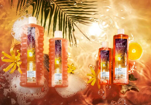Avon Sense Sun Kissed Sunset Bubble Bath (Oud & Ylang Ylang Scent) 1-Litre (1000ml)