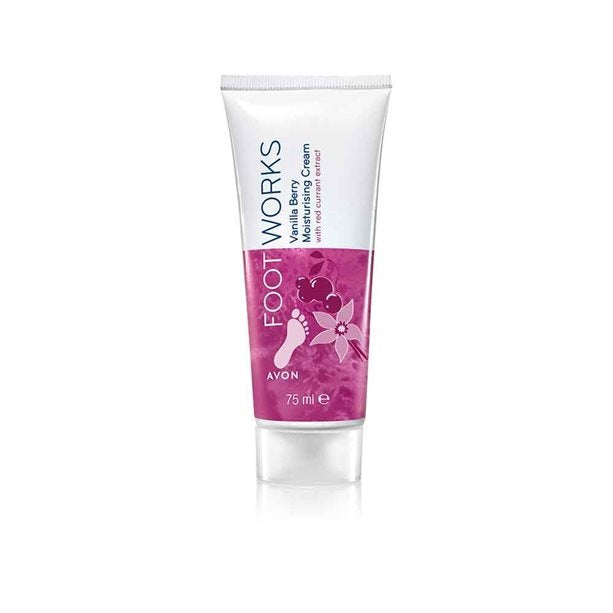 AVON Foot Works Vanilla Berry Moisturizing Cream with redcurrant extract 75ml