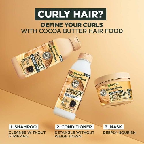 Garnier Curl Restoring Hair Food Cocoa Butter Conditioner for Dry Curly Hair 350ml