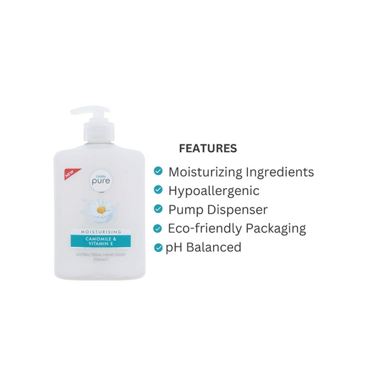 Cussons Pure Moisturizing Antibacterial Hand Wash Chamomile & Vitamin E 500ml