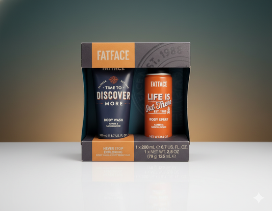 Fat Face Mens Body Wash & Body Spray Duo Néw Boxed Gift set