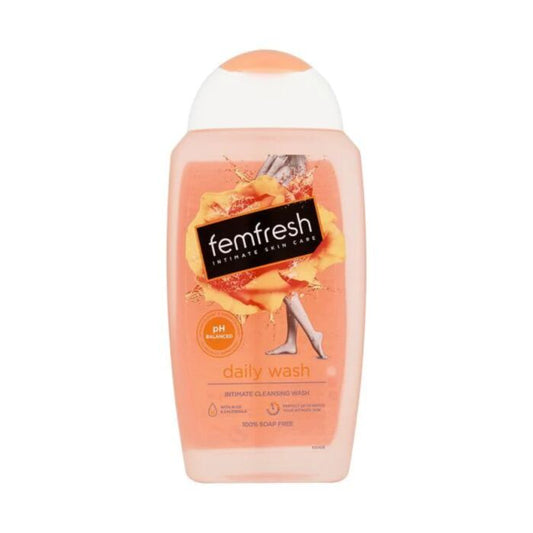 Femfresh Intimate Wash 250ml, Daily pH-Balanced Cleanser, Soap Free, Aloe Vera and Calendula, Hypoallergenic, Dermatologist and Gynecologist Tested, Suitable for Sensitive Skin