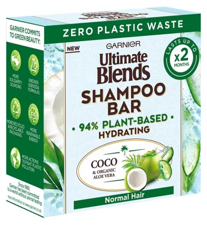 Garnier Ultimate Blends Coconut Hydrating Shampoo Bar with Aloe Vera for Normal Hair-60g