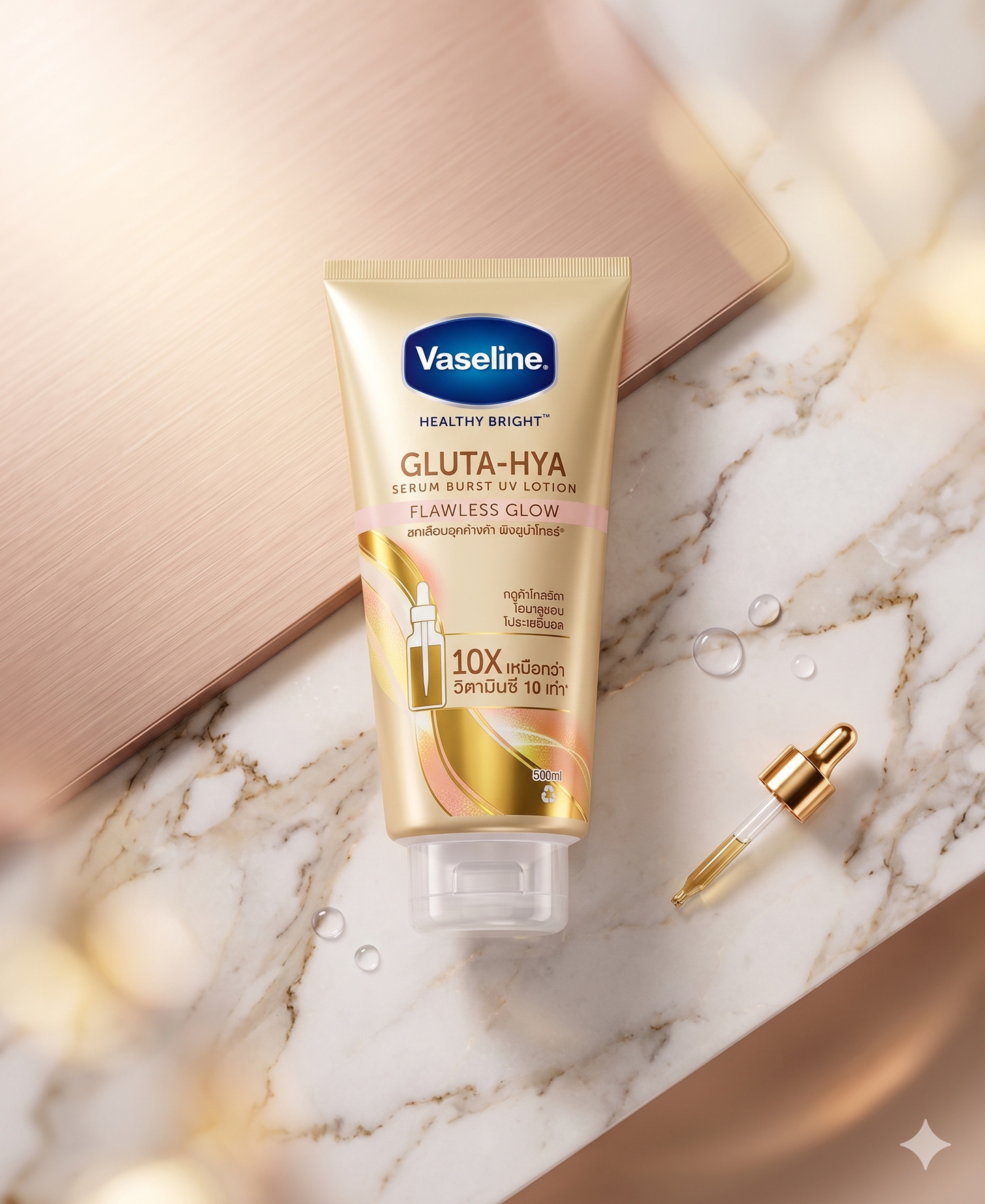 Vaseline Healthy Bright GLUTA-HYA Flawless Glow Serum Burst UV Lotion 300ml