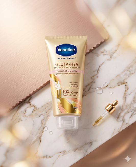 Vaseline Healthy Bright GLUTA-HYA Flawless Glow Serum Burst UV Lotion 300ml