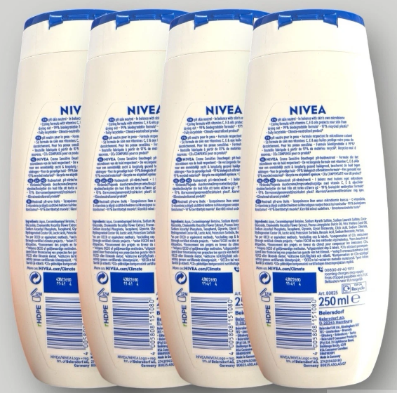 NIVEA Creme Sensitive Skin Shower Cream Body Wash 250ml