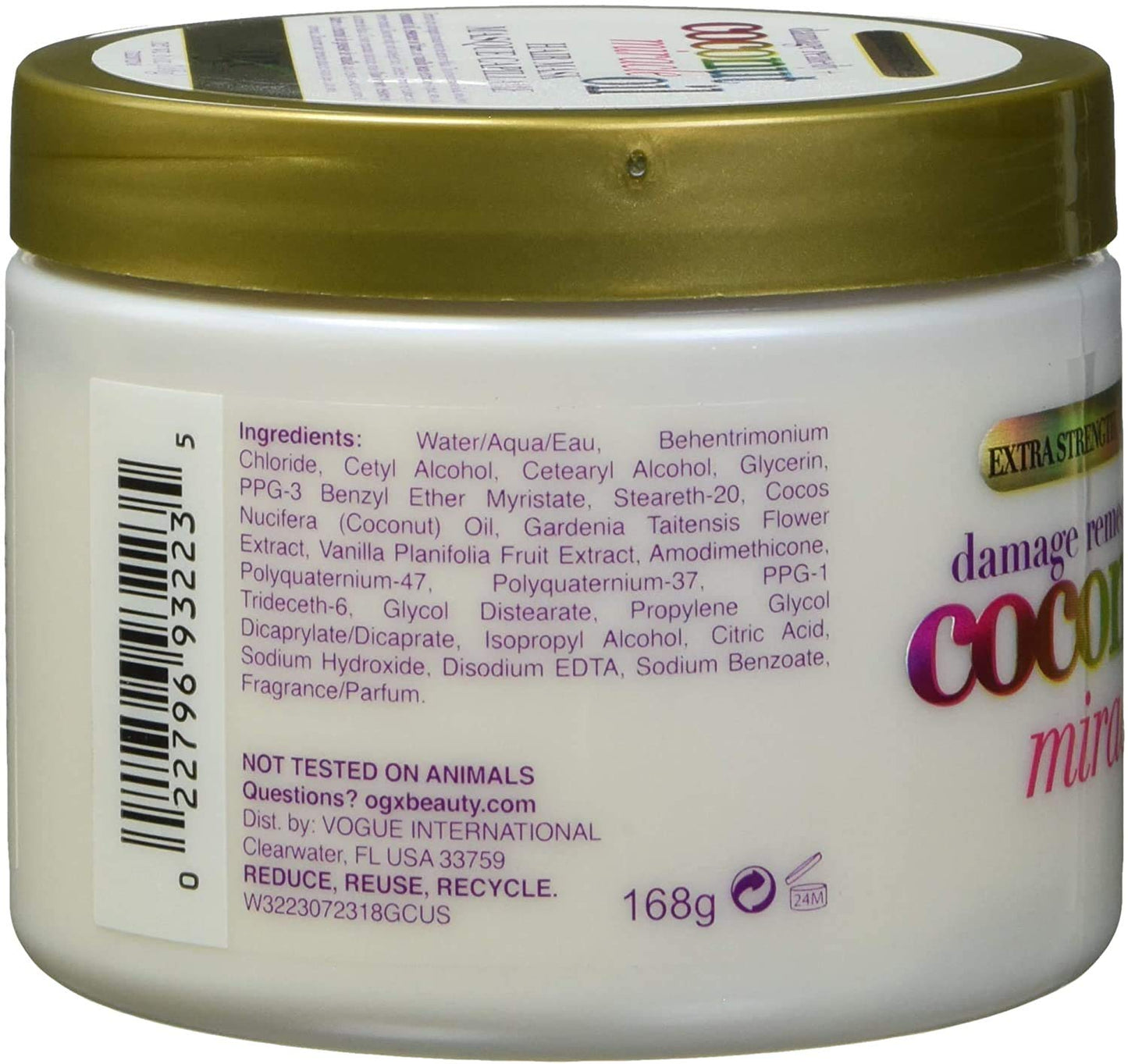 OGX Coconut Miracle Oil Hair Mask for Damaged Hair 168g