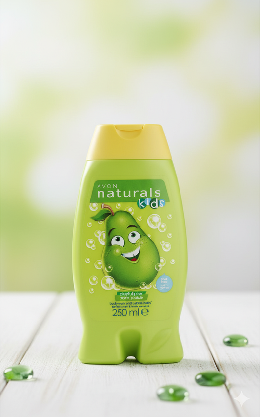 Avon Naturals Kids Body Wash and Bubble Bath, Playful Pear 250ml