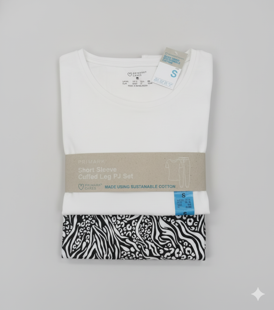 PRIMARK Short Sleeve Pyjama Sets (PJ Set) SIZE (Small)