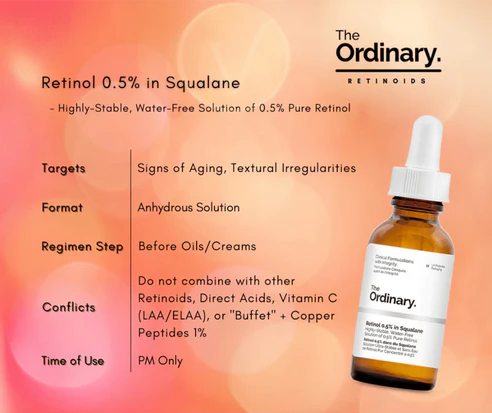 The Ordinary Retinol 0.5% in Squalane (Highly Stable Water-Free Solution) 30ml