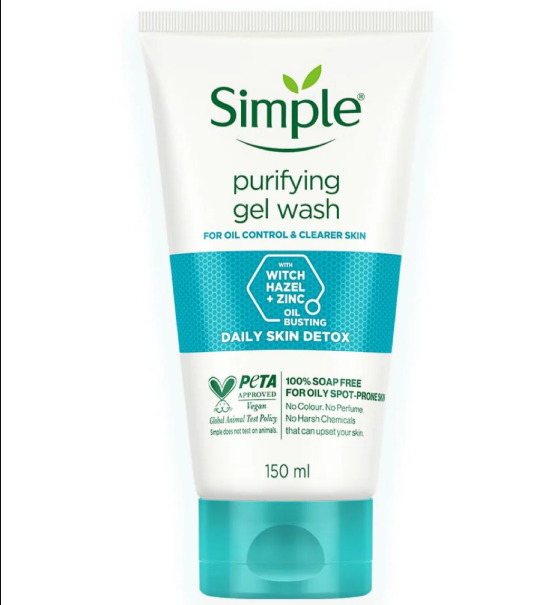 SIMPLE Purifying Gel Facial Wash (Daily Skin Detox) 150ml