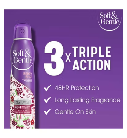 Soft & Gentle Berry bliss 48H Anti-Perspirant Deodorant Spray 250ml